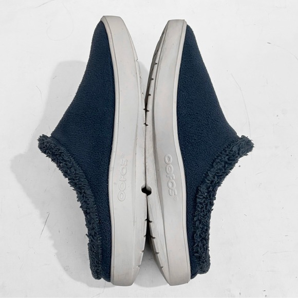 OOFOS OOcoozie Faux Sherpa Mule Blue Recovery Slipper Mens 10 Comfort Soft Cozy - Picture 5 of 8